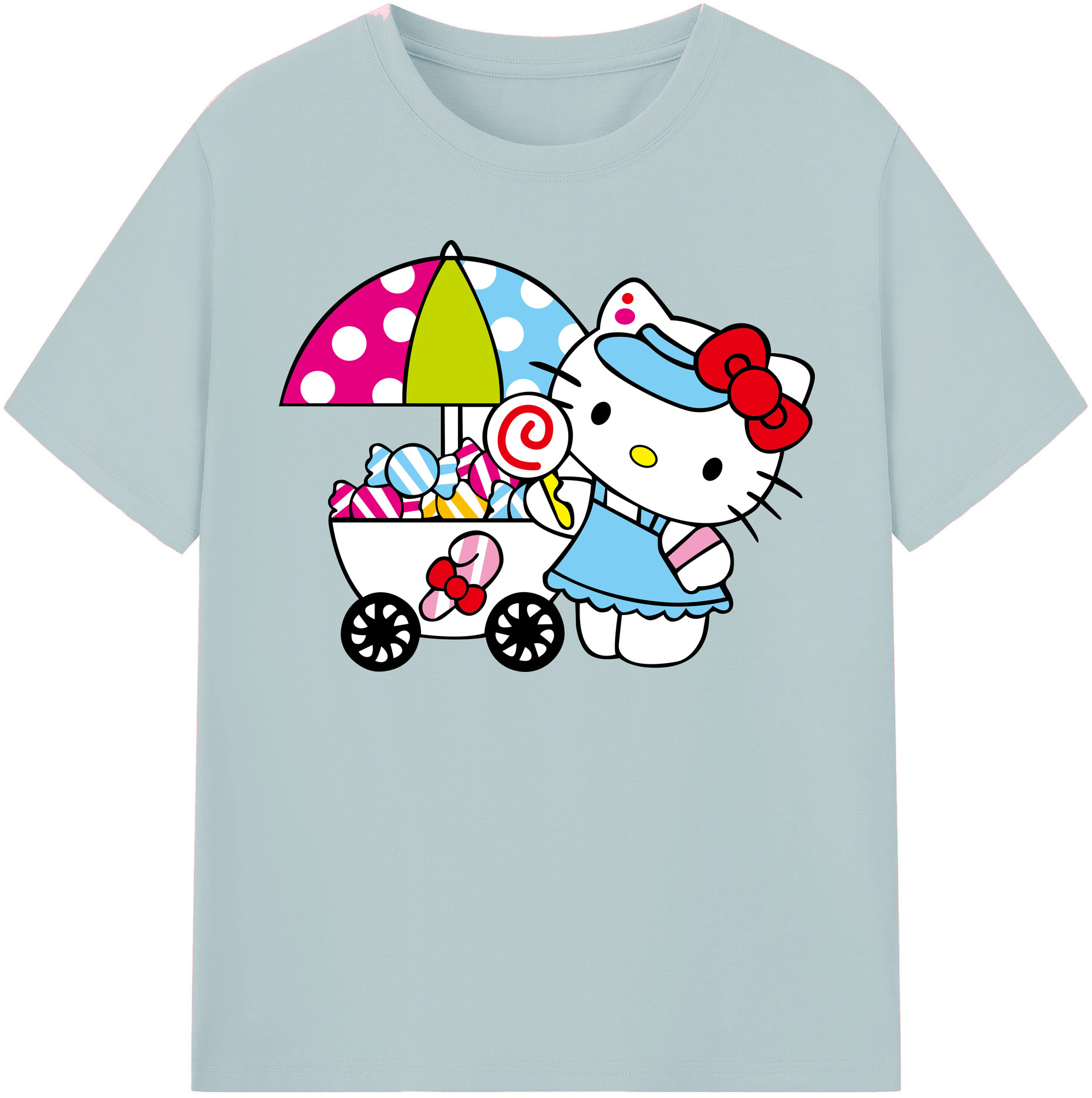（画像用） Hello Kitty ハローキティ 綿100％半袖Tシャツ（フロントプリント）